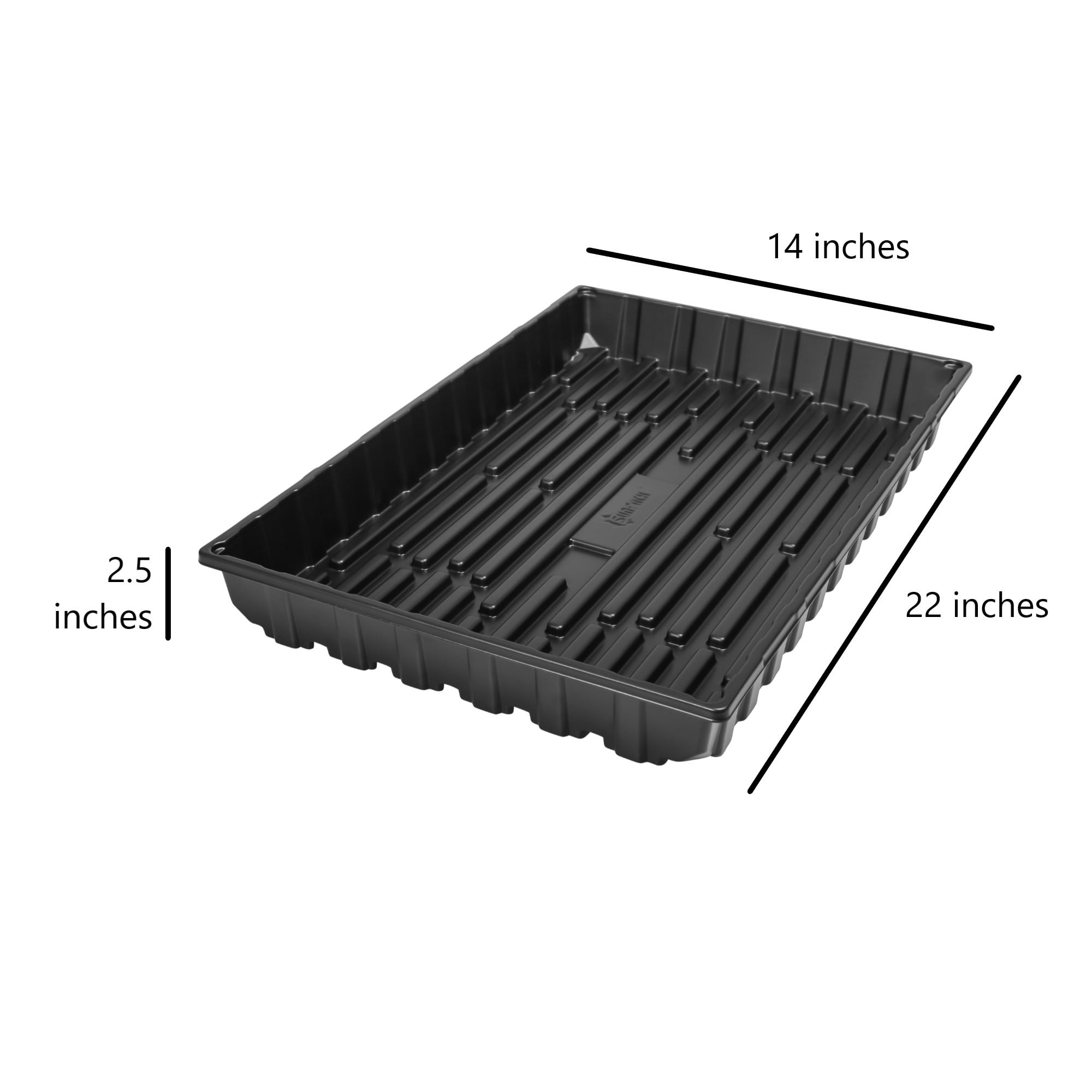SUNPACK 14” x 22” Extra Strength Plastic Seed Starting Tray, Black, 2.5" - No Drainage Holes, Ideal for Greenhouses or Indoor Gardening - Made of BPA-Free Plastic