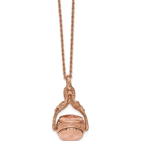 Designer I1 Necklace - Rose-tone 3 in 1 Locket Spinning Pendant Necklace