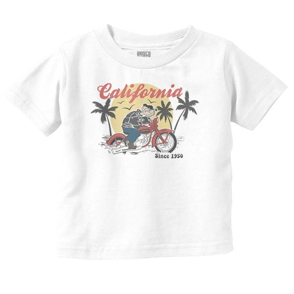 Popeye California Biker Cartoon Toddler Boy Girl T Shirt Infant Toddler Brisco Brands 6M
