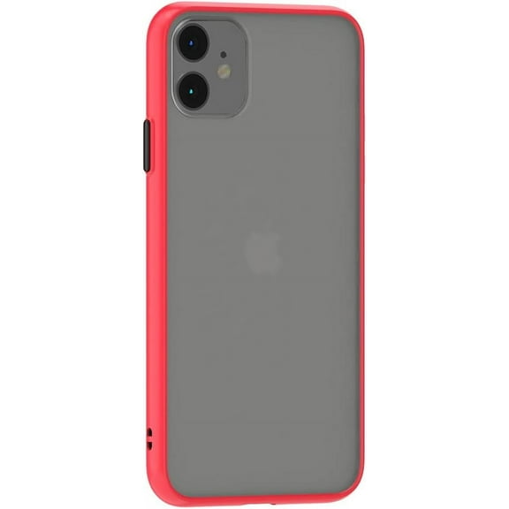 Case for iPhone 11 Thin Shockproof Phone Case PC Back TPU Bumper [Protect from Fingerprint/Shock/Scratch/Slip] Translucent Matte Phone Cover for iPhone 11-Red
