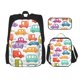 thumbnail image 1 of Disketp Doodle Cars Mochila Estampada de Gran Capacidad con Lonchera y Estuche, Set de 3 Piezas para Estudiantes, 1 of 7