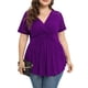 thumbnail image 2 of Camiseta con cuello en V y hombros descubiertos asimétricos recortados de talla grande para mujer a la moda OAVQHLG3B Store lin121212, 2 of 4
