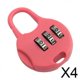 thumbnail image 1 of Candado de Combinación Macarena 4x3 Dígitos Cerradura para Cajón Doméstico Rosa Oscuro, 1 of 8