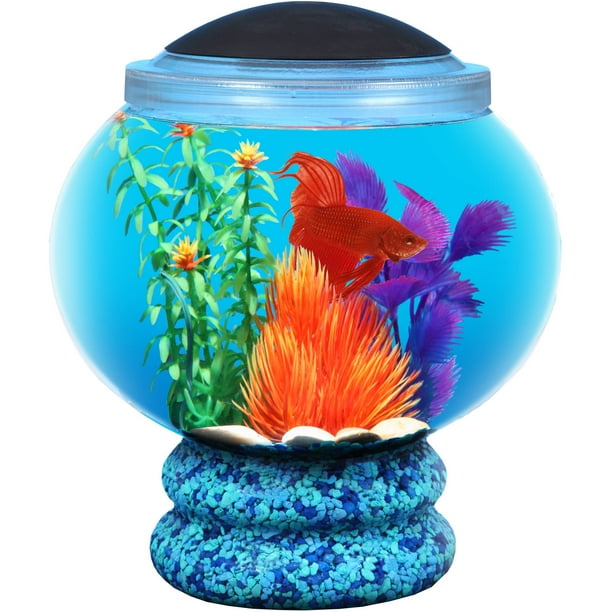 Hawkeye 1.6Gallon Fish Bowl with LED Lighting, Ideal for Betta Fish