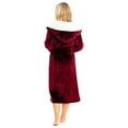 thumbnail image 5 of GZWYHT Robes for Women Plus Size Pajamas,Women Winter Plush Lengthened Shawl Bathrobe Home Clothes Long Sleeved Robe Coat,Bath Robe,Women'S Sleepwear,,Wine XL, 5 of 7