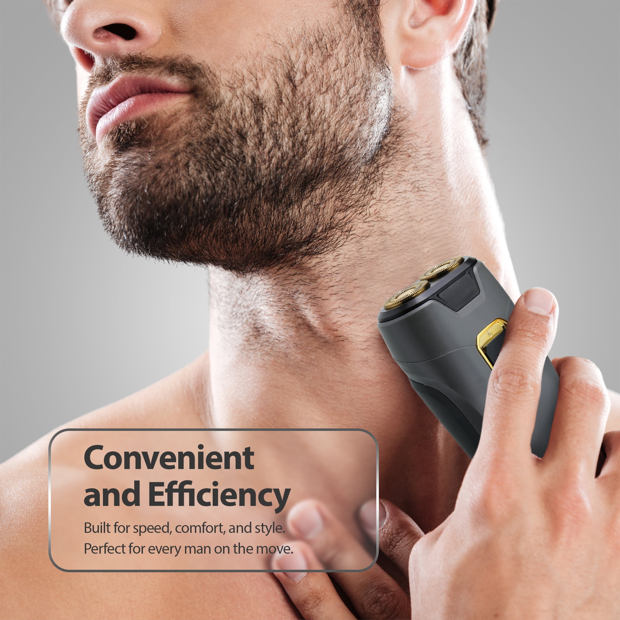 Cutting Edge Dual Rotary Travel Shaver – Portable, Battery-Powered, Hypoallergenic Stainless Steel Blades, Includes 2 AA Batteries