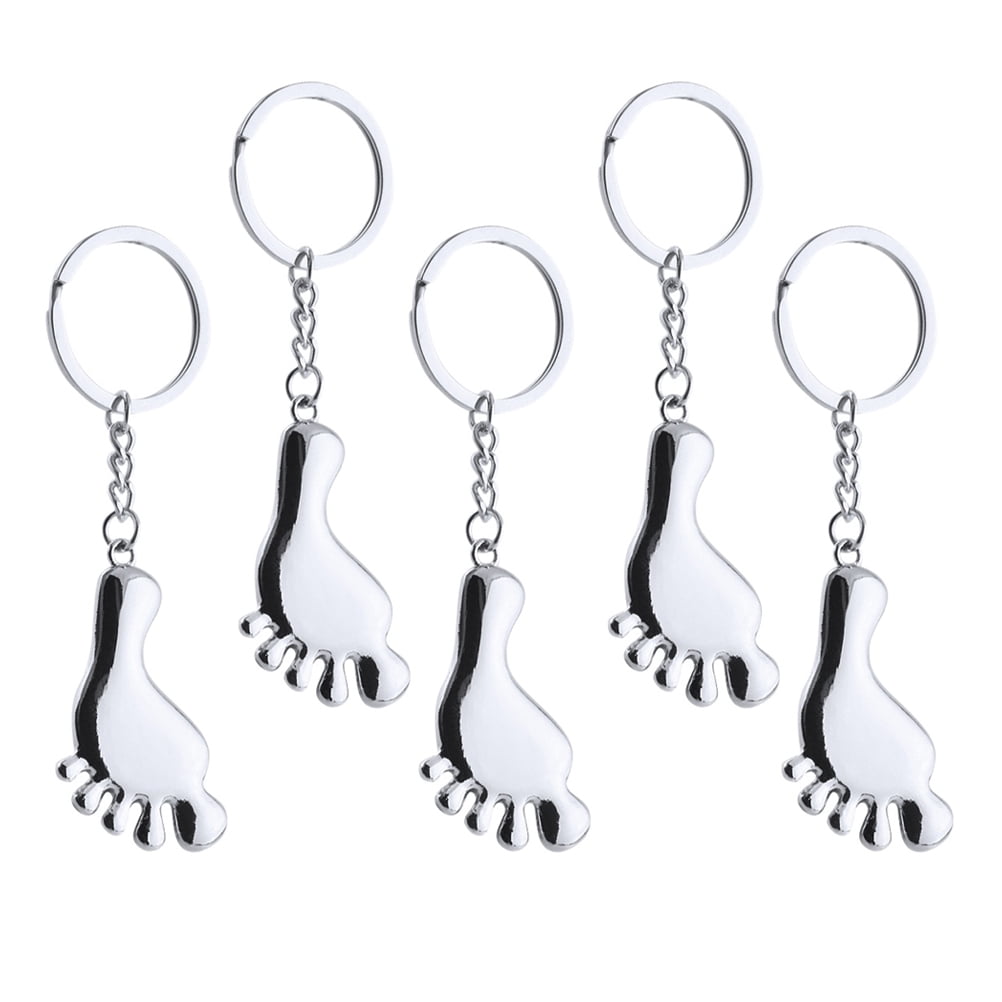 Masteelf 20 Pcs Feet Shaped Keychain Decorative Key Ring Holder Pendant Delicate Keychain Exquisite Footprint Keychain Decorative Keyring