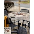 thumbnail image 4 of Outdoor Tablecloth with Umbrella Hole and Zipper, Texas Star Vintage Square Table Cloth 60x60 Inch Waterproof Tablecloth, Brown Retro Berry Beige Wooden Picnic Table Cover for Patio Camping, 4 of 7