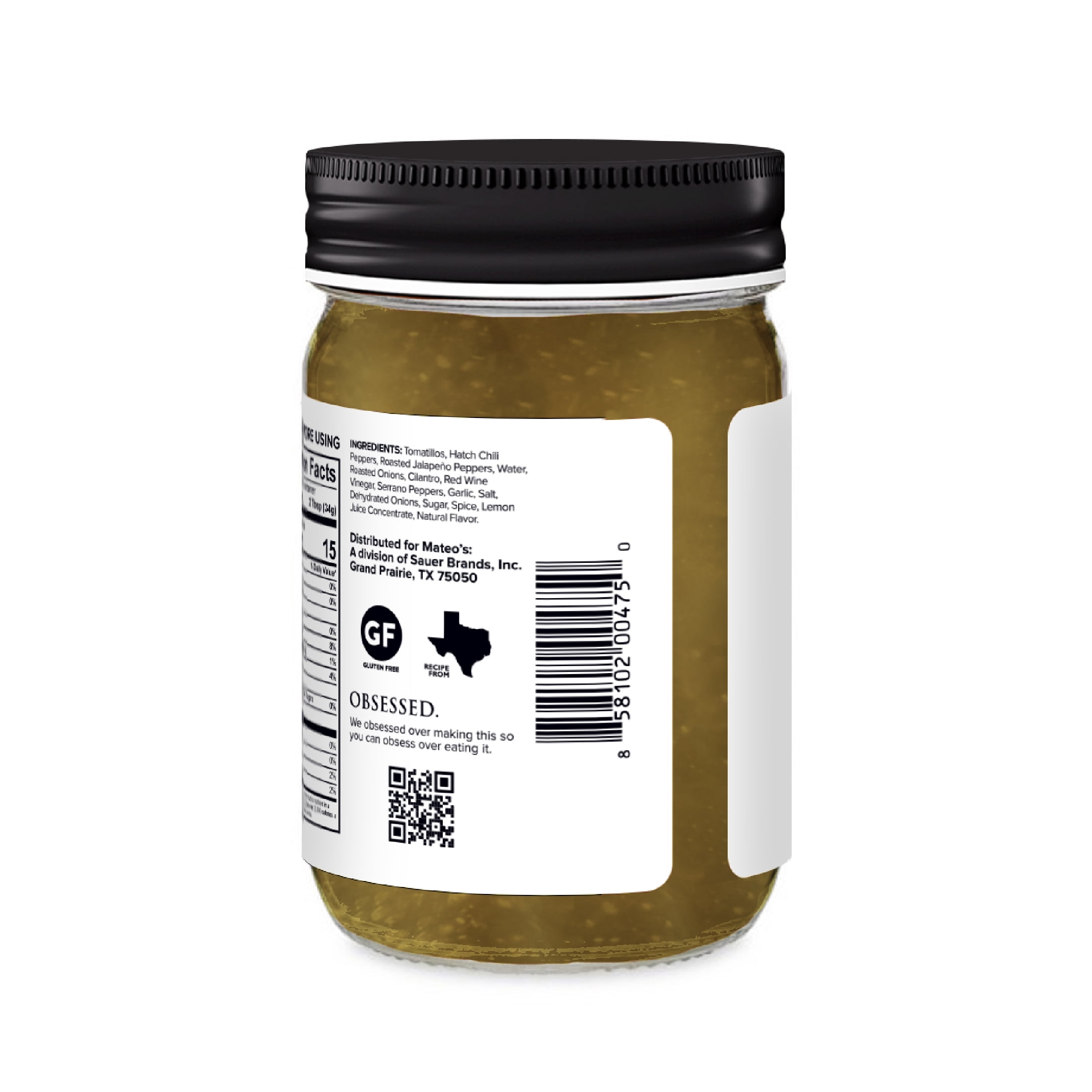 (3 pack) Mateo's Gourmet Salsa Verde, All Natural, Medium Heat, 12oz Glass Jar