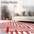 thumbnail image 2 of ODIKA 2'x3' Machine Washable Non-Slip Area Rug, Cane Stripe with Sweet Holiday Charm High Traffic Rug with Pad, Red, 507722, 2 of 8