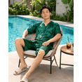 thumbnail image 2 of Up2date Fashion Men Satin Silk Pajamas Sets Short Sleeve Sleepwear Button-Down PJs Sets Two-Pieces Loungewear with Pockets, 2 of 7