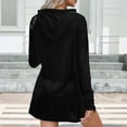 thumbnail image 5 of HAPIMO Women's Mini Hoodie Knitted Dress Sweater Solid Color Spring Long Sleeve Crew Neck Elegant Casual Trendy Black XXL, 5 of 5
