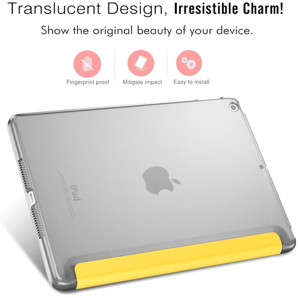 MoKo Case Fit 2018/2017 iPad 9.7 6th/5th Generation - Ultra Slim Lightweight Smart-Shell Stand Cover with Translucent