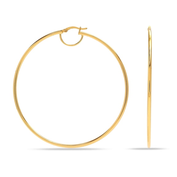 Charmsy Classic Hoop Earrings for Women | 14K Gold-Plated Extra Large Earring Hoops | Women’s Click-Top Hoop Earrings 70MM