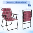 thumbnail image 3 of Costway 2PCS Folding Beach Chair Camping Lawn Webbing Chair Lightweight 1 Position Red, 3 of 9