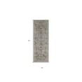 thumbnail image 5 of 8' Tan Orange And Red Floral Power Loom Distressed Runner Rug With Fringe, 5 of 7