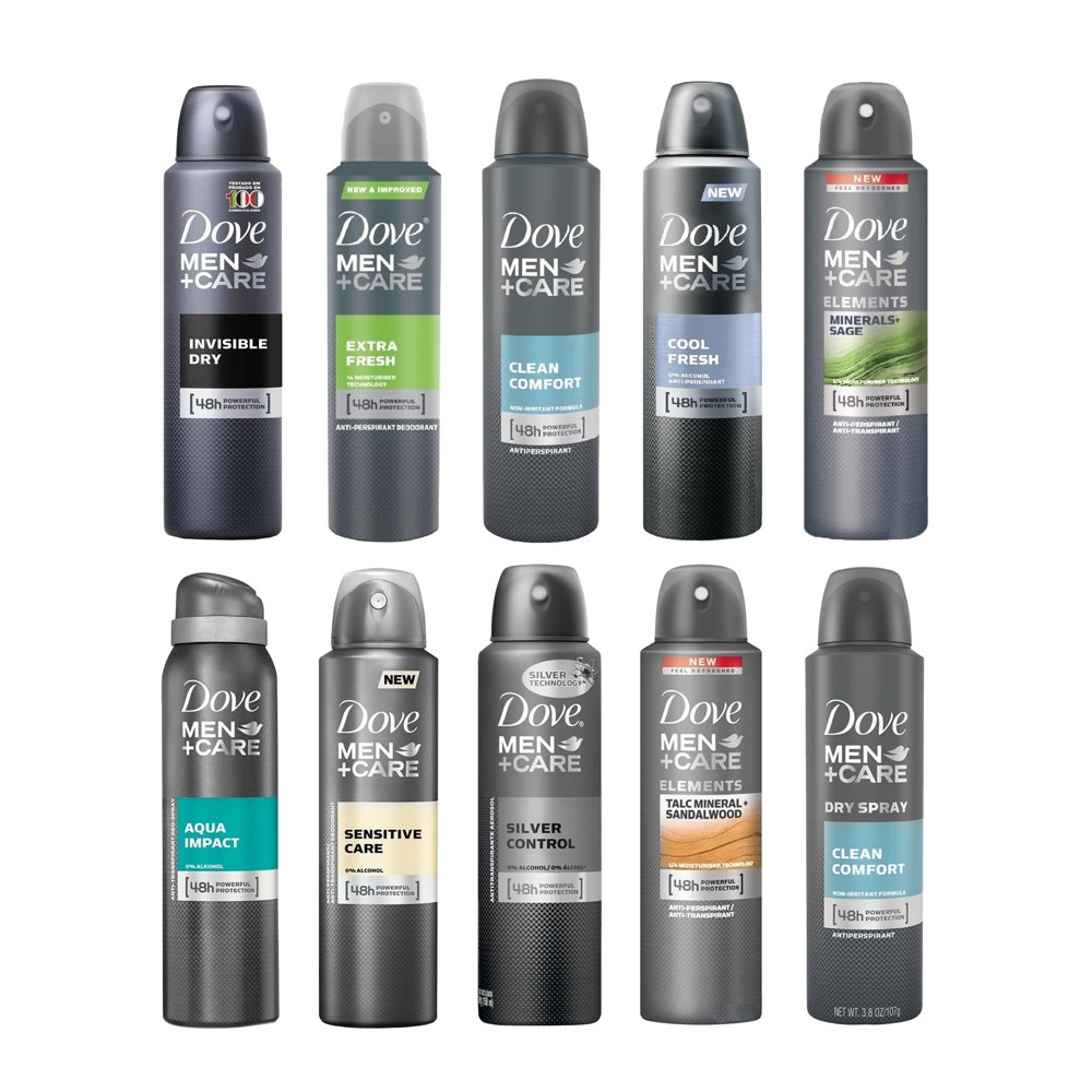 Men’s Dove 150ml Antiperspirant Spray Deodorant, 10-Pack - Walmart.com