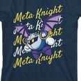 thumbnail image 2 of Kirby Meta Knight Flying With Repeat Text Boy's Navy Blue T-shirt-Large, 2 of 3