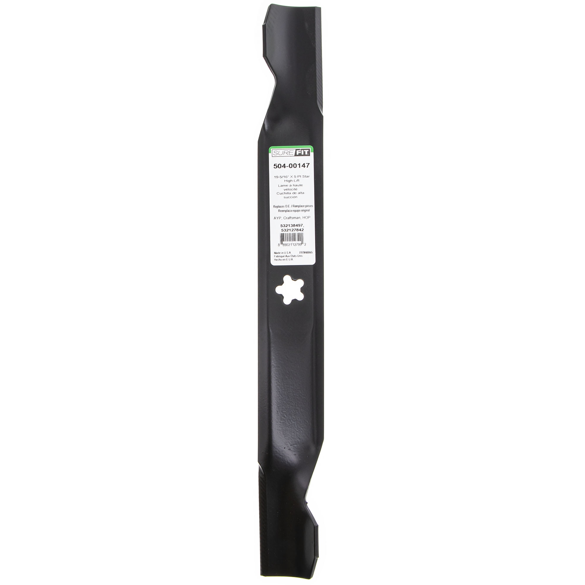 SureFit Hi-Lift Blade for Husqvarna 532138497 AYP 127842 138497 38" LT1238 SureFit Hi-Lift Blade for Husqvarna 532138497 AYP 127842 138497 38" LT1238
