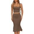 thumbnail image 1 of Conjunto de dos piezas CHYRII sin mangas con cuello cuadrado y falda midi, 1 of 7