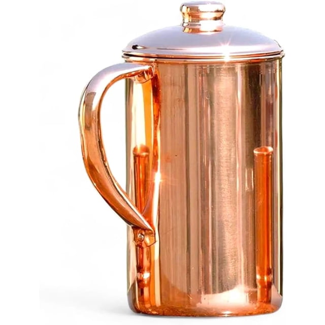 Jarra de cobre 4YORKARE de 1500 ml hecha a mano con tapa