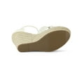 thumbnail image 5 of BLISSFUL STEP Women's Espadrille Wedge Heel Wedge Sandals White 7, 5 of 8
