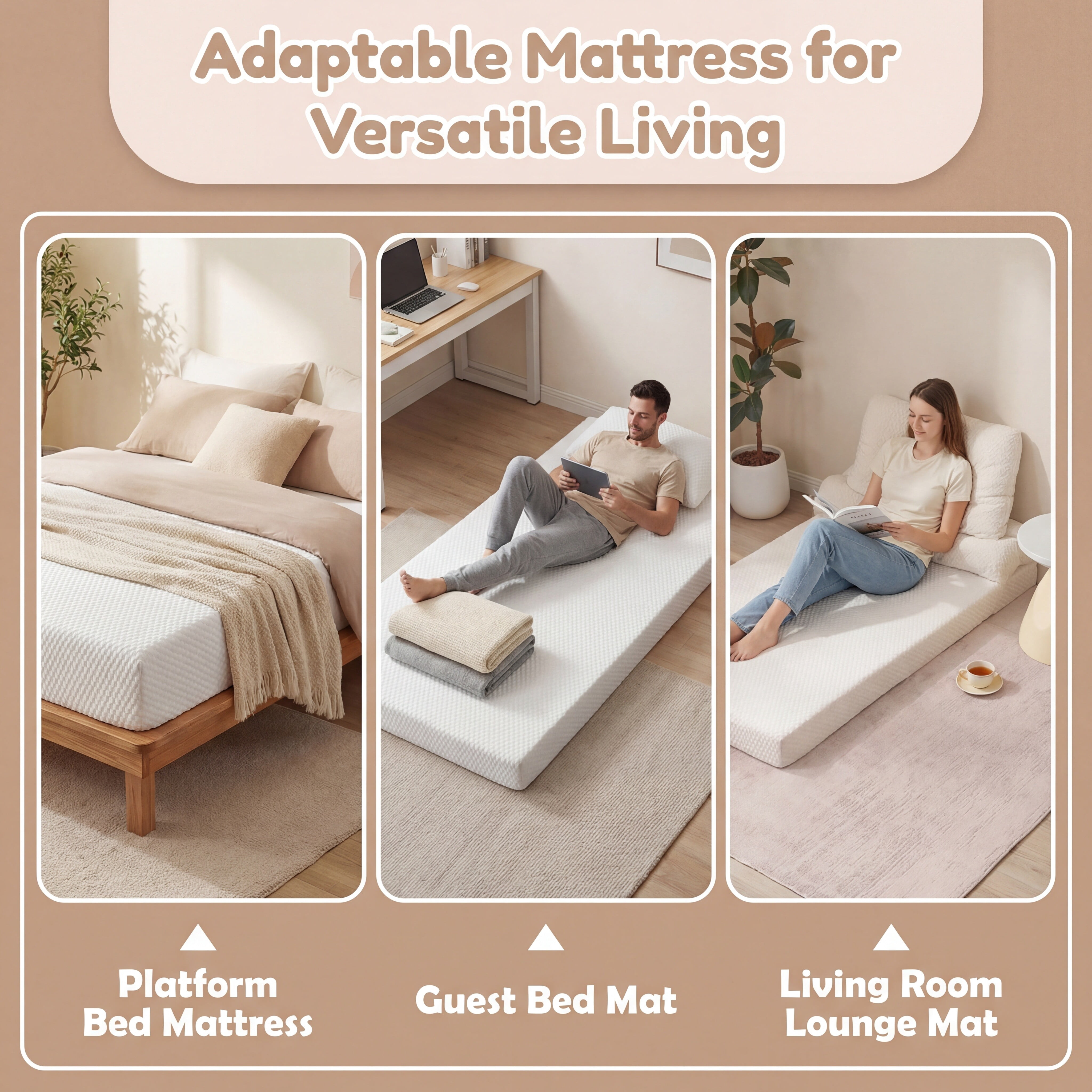 Gexpusm 5 Twin-XL Mattress,Memory Foam Mattress in a Box,Medium Firm,Pressure Relief