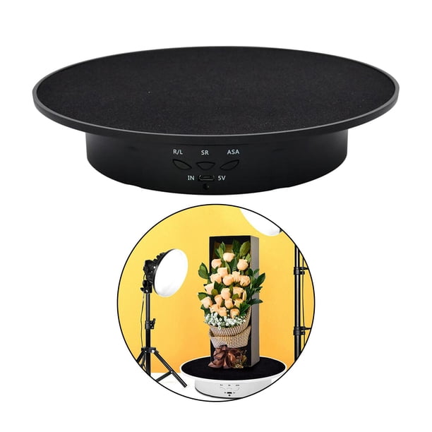 Soporte Giratorio para Fotografía de 360 grado Soporte Giratorio Automático para Joyería, Base de Soporte de Exhibición Giratoria Motorizada Eléct Base de negro CUTICAT soporte de exhibición eléctrico