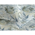 thumbnail image 3 of Ambesonne Flowers Boho Quilted Bedspread Set 3 Pcs, Wild Life Floral Art, Twin, Blue Grey Peacock Green, 3 of 4