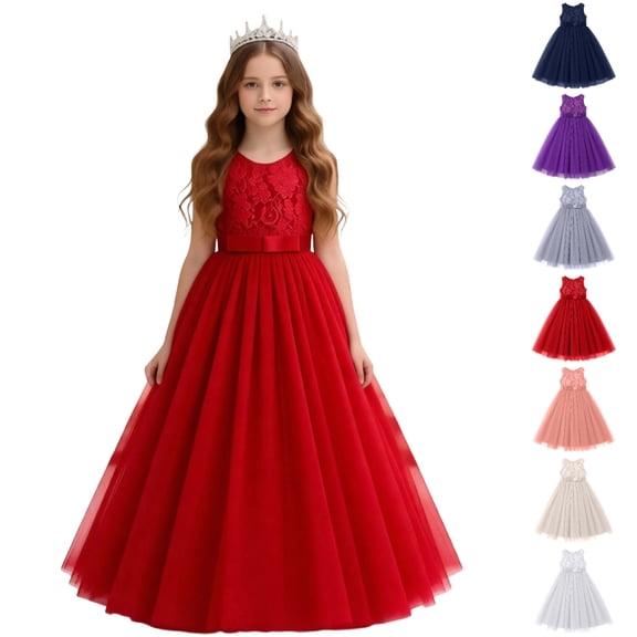 Bmisegm Flower Girls Lace Bridesmaid Dress Princess Elegant Tulle Long A Line Dresses Pageant Wedding Party Ball Gown
