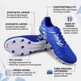 thumbnail image 3 of Vizari Valencia FG Soccer Cleats for Men and Women | Wide Fit Football Shoes with TPU Studs - ROYAL/WHITE, 11, 3 of 7