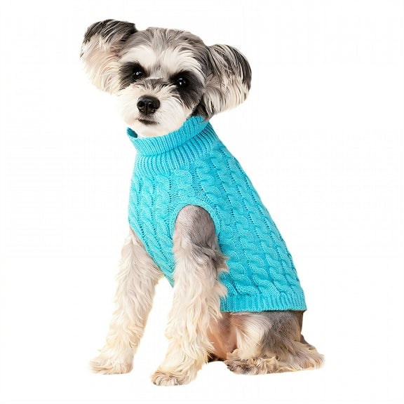 TELOLY 1Pcs Dog Sweater,Yarn Dog Clothes Medium Sized Dog,Dog Jackets for Medium Dogs,Blue,Xs