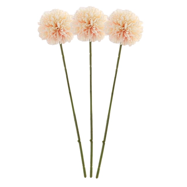 Ramo de flores artificiales de crisantemo de 3 piezas, color rosa claro