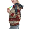 thumbnail image 2 of Sikiie American Flag1 Women's Casual Hoodies Long Sleeve Lightweight Pullover Tops Loose Sweatshirt-X-Large, 2 of 7