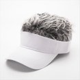 thumbnail image 4 of Gorras de Peluca de Moda Unisex Viseras para Concisas Gorra de BéIsbol de Hip Hop Callejero Sombreros Snapback para Casqueta de Pelo Falso +Gris, 4 of 5