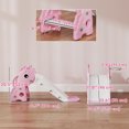 thumbnail image 3 of Qaba Kids Slide with Climber and Basketball Hoop, 3 in 1 Baby Slide, Pink, 3 of 10