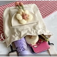 thumbnail image 7 of Crossbody Bags for Women, Canvas Tote Bags, Flower Print Drawstring Bucket Bag for Women, Cute Vintage Adjustable Crossbody Shoulder to Meet the Needs of Daily Outside Carrying, Khaki, 7 of 7