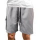 thumbnail image 1 of Hombres Casual Sólido Longitud de la rodilla Pantalones cargo con bolsillo Pantalones cortos elásticos con cordones rectos Pompotops  oipoqjl41023, 1 of 1