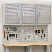 Seville Classics UltraHD® Solid Steel Lockable Metal Storage Wall Cabinet Organizer, w/ Adjustable Shelf, 24 W x 12 D x 28 H, Granite