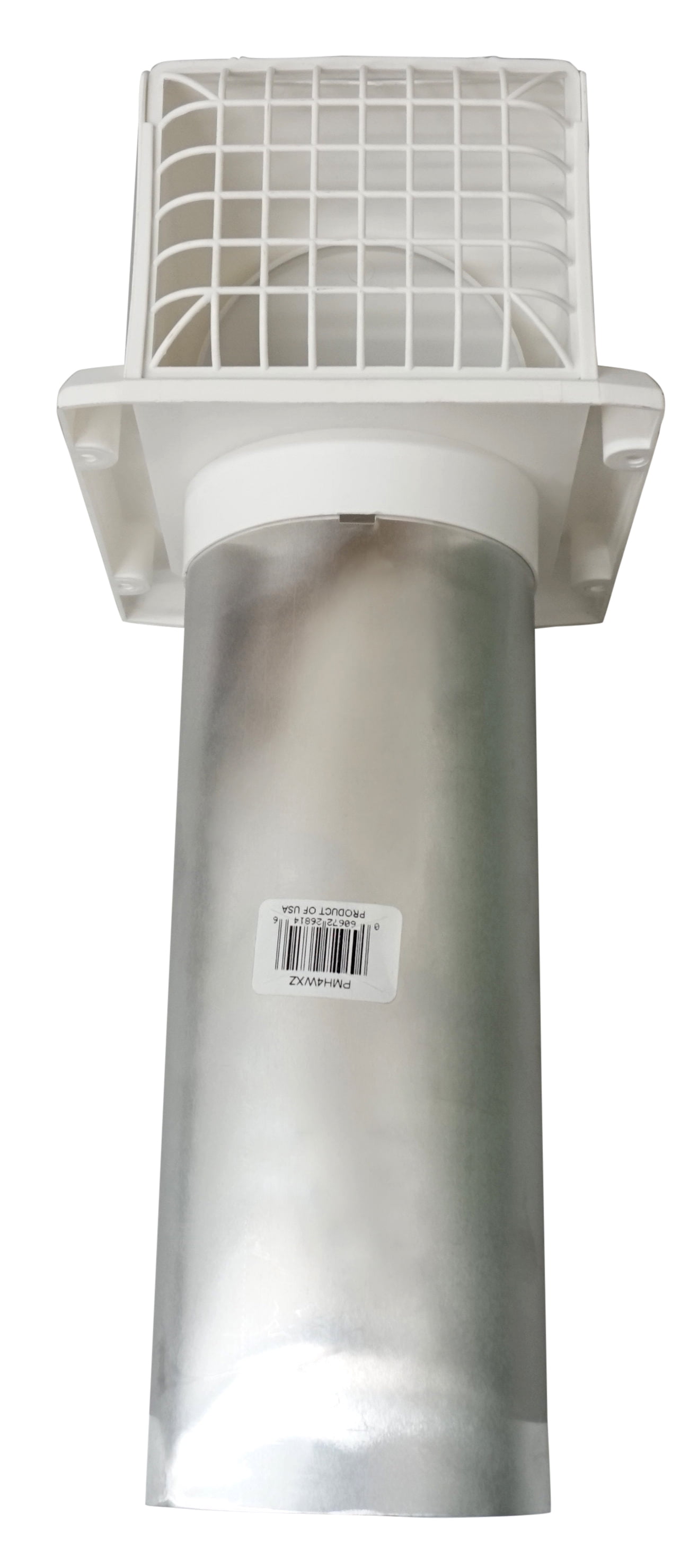 Deflect-O Universal 4" Wide Mouth Vent Hood with White Bird Guard, RVHAW4