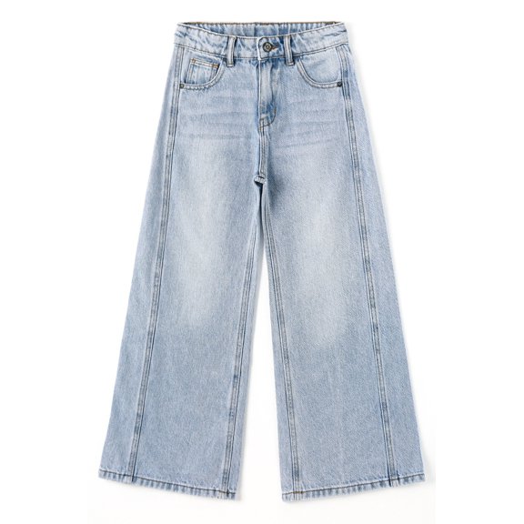 KIDSCOOL SPACE Girls Flare Jeans,Little Big Girl Bell Bottom Summer Denim Pants,13-14 Years