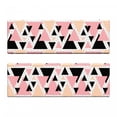 thumbnail image 2 of Geometric Bench Cushion Set of 2, Modern Composition with Different Colored Triangles Doodle Shapes, Standard Size Foam Pad and Decorative Cover, Peach Coral Black, by Ambesonne, 2 of 4