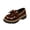Brown, variant on Womens Patent Leather Platform Loafers Glossy Tassel Bowknot Lug Sole Chunky Heel Comfortable Cushioning Non Slip Lightweight Outer Office Work Business Casual School College,Black 6