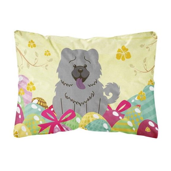 Carolines Treasures BB6139PW1216 Easter Eggs Chow Chow Blue Canvas Fabric Decorative Pillow, 12H x16W, multicolor