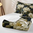 thumbnail image 4 of Erosebridal Traditional Flower Twin Quilt Set, Retro Floral Twin Coverlet Set, Black Reversible, Cream White Sage, 2 Pieces (1 Bedspread and 1 Pillowcase), 4 of 7