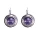 thumbnail image 1 of Pendientes de botón para mujer, estilo bohemio, exagerados, con hebilla francesa, estilo ojo de gato, joyería vintage (morado), 1 of 7