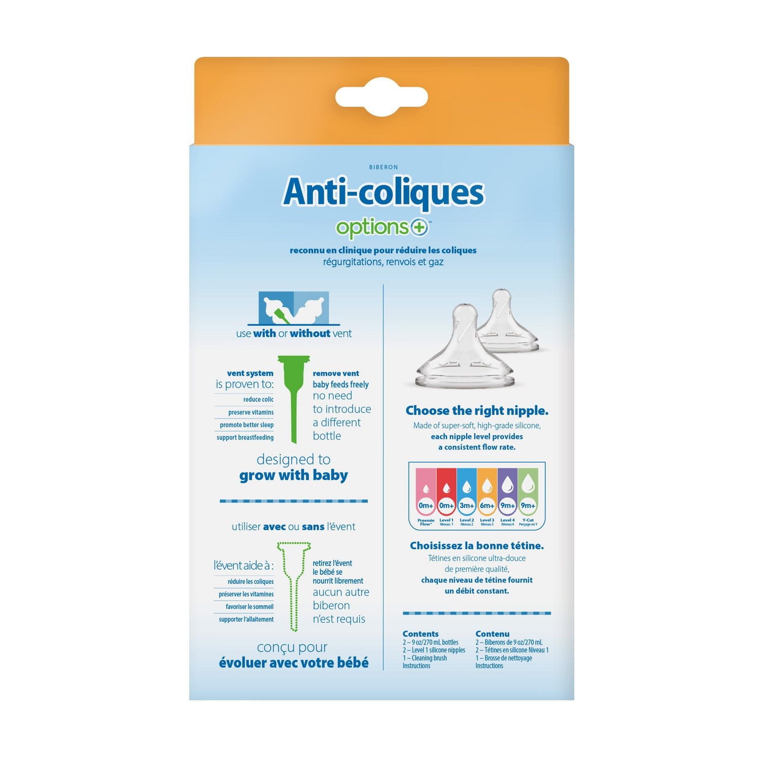 Dr. Brown's Natural Flow Anti-Colic Options+ Wide-Neck Baby Bottle Designer Edition Bottles, Dino Decos, 2x9oz Bottles, Level 1 Nipple