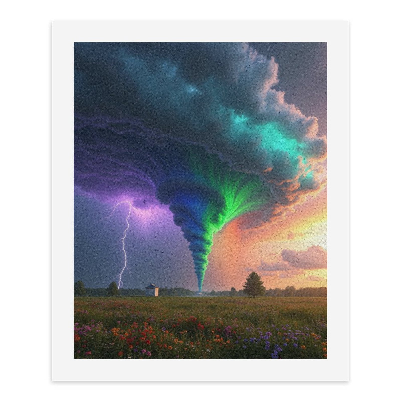 Paint by Numbers Kit for Adults, Rainbow Tornado Over Flower Field Paint by Numbers, Easy Paint by Numbers Kit for Adults Beginner, DIY Adult Paint by Number Kits on Canvas, Home Decor
