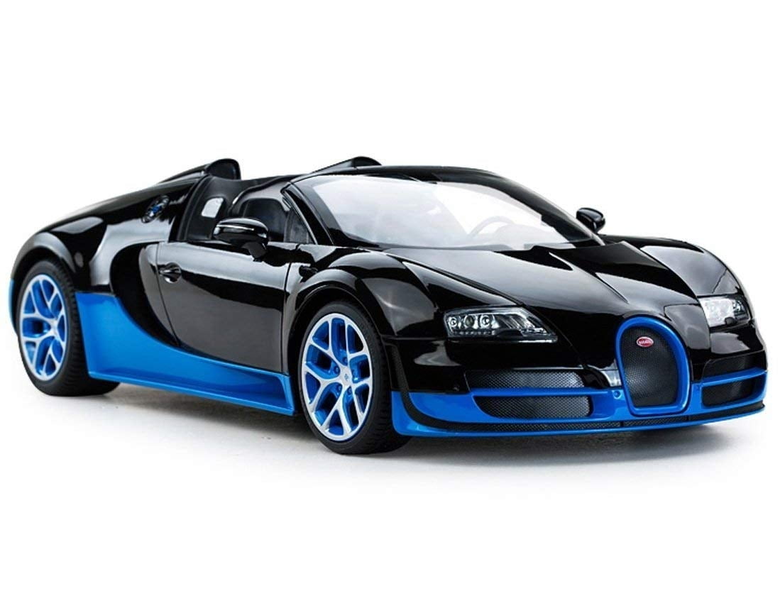 Black Carmel 1:14 Bugatti Grand Sport Vitesse USB Charger 2.4Ghz with Lights Rechargeable Battery 