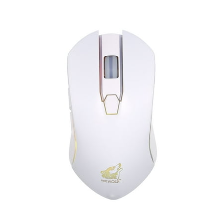 Free Wolf Wireless Gaming Mouse with 1600DPI Silent Gaming Mice of 3 Adjustable DPI and 2 Programmable Buttons with Built-in Rechargeable Battery 2.4G Wireless Transmission